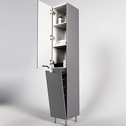 Style Line Шкаф пенал Марелла 30 L Люкс Plus антискрейтч с б/к серый матовый – фотография-4